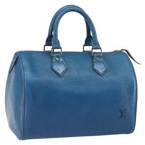 LOUIS VUITTON Epi Speedy 25 Hand Bag Toledo Blue M43015 LV Auth 160825